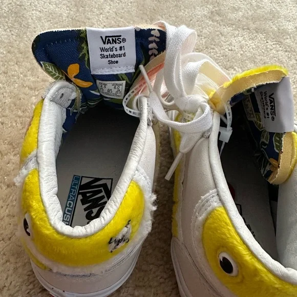 Vans Kids Yellow and White High-Top Sneakers with Fun Design - Picture 6 of 8